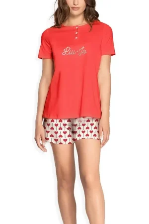 Ultimissimo Modello Liu Jo Pigiama Estivo da Donna Maniche Corte e Pantaloncino DL0140 S70
