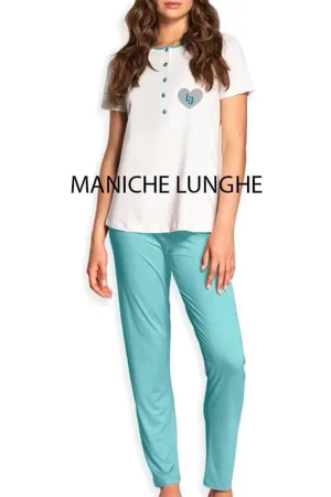 Pagamento Sicuro Liu Jo Pigiama Estivo da Donna Maniche Lunghe DL0083 S53