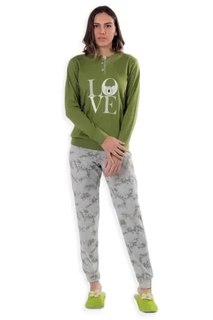 A Buon Prezzo Amica Pigiama da Donna Invernale Caldo Cotone 22A616 S44