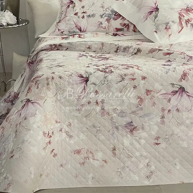 Spedizione Espresso Blumarine Copriletto Trapuntato Matrimoniale Magnolia Cipria 2304S240