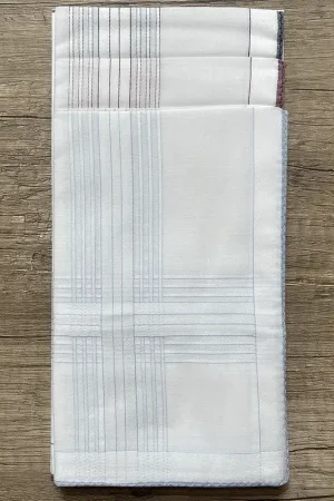 Prezzo Basso Perofil Confezione 3 Fazzoletti Uomo in Cotone Batista cm.45x45