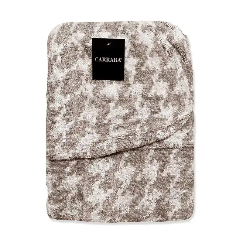 Carrara Accappatoio Unisex con Cappuccio in Spugna di Puro Cotone Pied Poule S46 Offerta