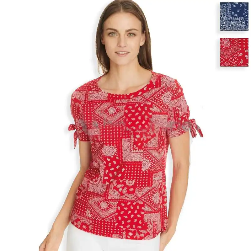 Ragno Maglietta Estiva da Donna Fantasia Maniche Corte in Cotone 71212M S26 A Buon Prezzo