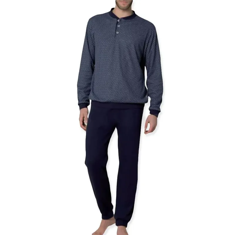 Offerta Del Giorno Prestigio Pigiama da Uomo Invernale in Caldo Cotone Modello Serafino 92971W S40