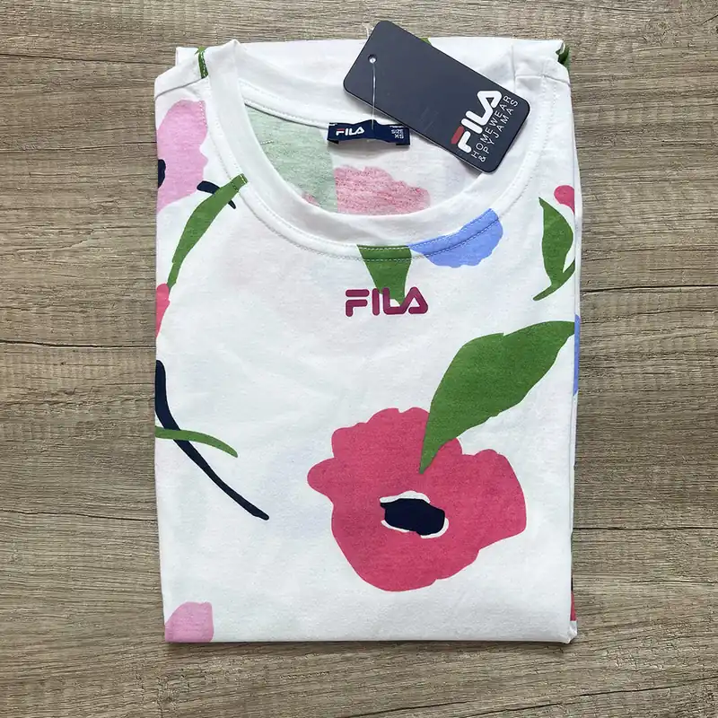 Di Tendenza Fila Camicia da notte in cotone Jersey a Maniche Corte FPS4170 S20