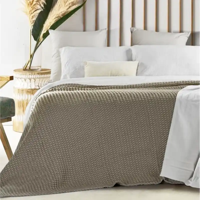 Reso Gratuito Bassetti Copriletto Estivo Nido d'Ape Stone washed No Stiro - Varie Dimensioni