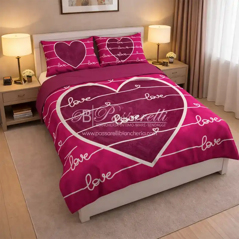 Prezzo Ridotto I Love Sleeping Completo lenzuola copriletto LOVE 2502B80