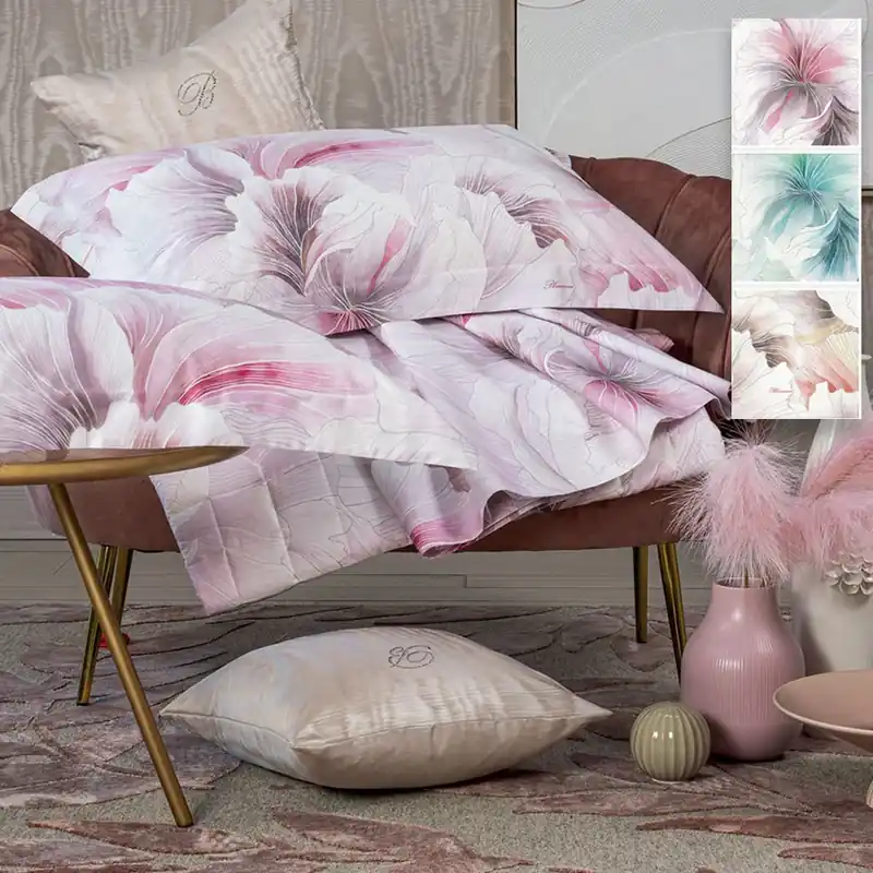 Blumarine Completo Lenzuola matrimoniale in Raso di cotone Bella di Notte 2504S230 Spedito Oggi