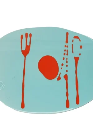 A Buon Prezzo Stalo padėkliukai TABLE-MATES Skaidri akvamarino spalva, šešių vienetų rinkinys, Gaetano Pesce, Fish Design