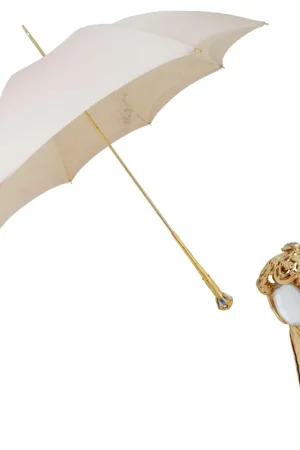 Must-Have Skėtis ECRU PARASOL su papuošta rankena, pagamintas Pasotti