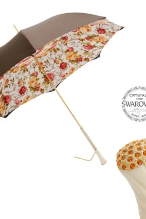 Compra Online Skėtis PRABANGUS SENOVINIS SKĖTIS 2 su Swarovski® krištolo rankena, pagamintas Pasotti