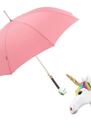 Reso Gratuito Skėtis UNICORN su emaliuoto žalvario rankena, pagaminta Pasotti