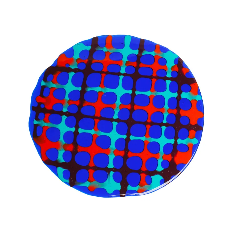 Prezzo Basso Dervos padėkliukas TARTAN mėlyna oranžinė keturių vienetų rinkinys, sukurtas Paolos Navonės, Corsi Design