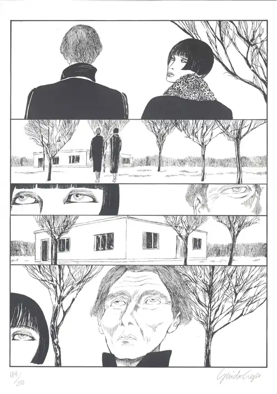 Promozione Esclusiva 1991 m. – litografija Guido Crepax – Valentina susitinka su Moore 4