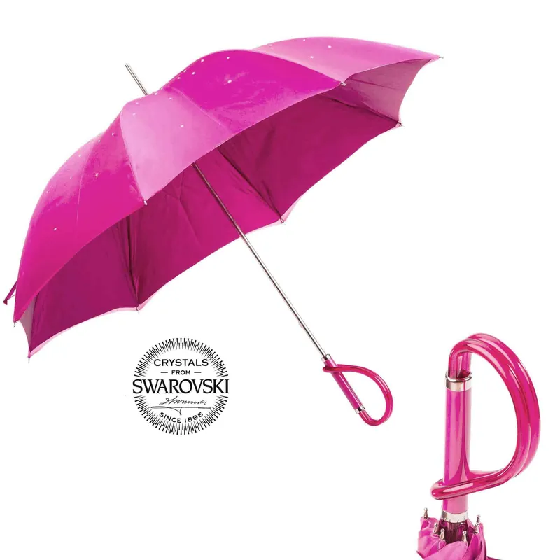 Skėtis SWAROVSKI® rožinis su acetato rankena Promozione Esclusiva