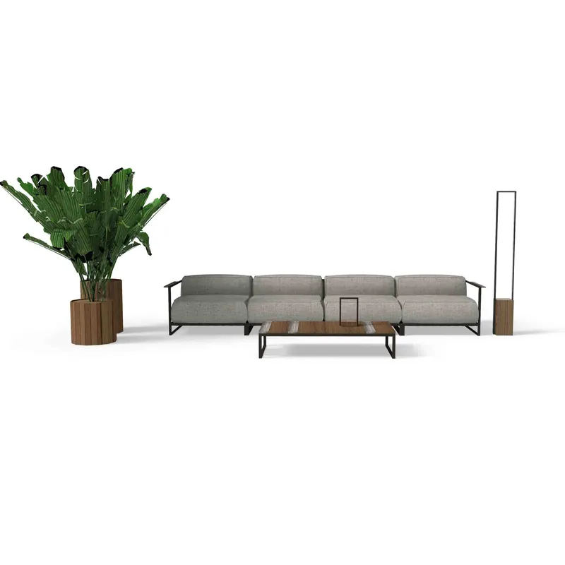 Vendita Finale Lauko audinio keturvietė kampinė sofa CASILDA, sukurta Ramón Esteve, Talenti prekės ženklui