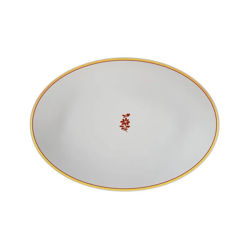 Geminiano Cozzi Piatto ovale Feston e Cadena Rosso cm. 26 Offerta Del Giorno