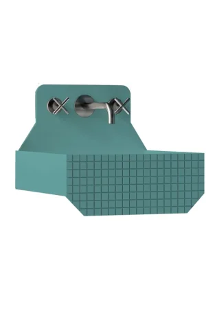 Offerta Speciale Ex.t Lavabo da parete Frieze One High con texture frontale - Staffa di supporto inclusa