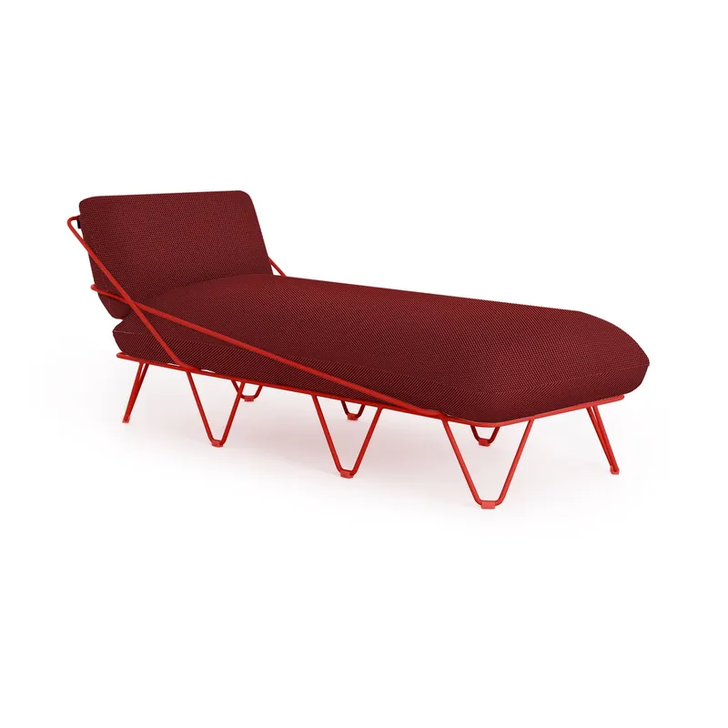 Soddisfatti O Rimborsati Pronta Consegna - Diabla Chaise lounge outdoor Valentina Up - Tessuto Hexagon Red