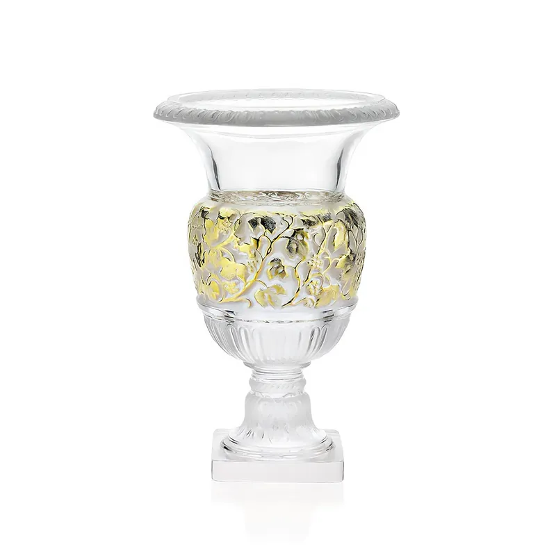 Lalique Vaso in cristallo Versailles Incolore Tamponné Or Prezzo Di Fabbrica