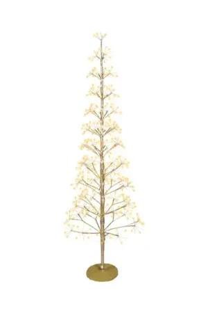 Albero luminoso 624 LED (H150 cm) Abete Polare Oro e bianco caldo dorato Spedito Oggi