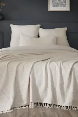 Plaid cotone (180 x 220 cm) Sixtine Beige Ultime Pezzi