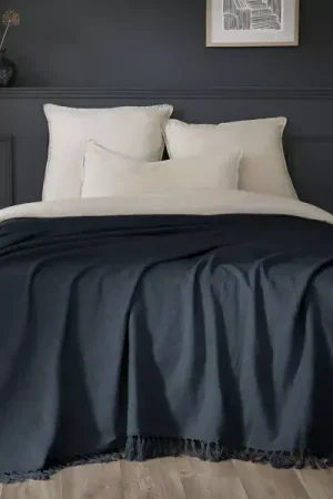 Plaid cotone (180 x 220 cm) Sixtine Blu notte Più Venduto