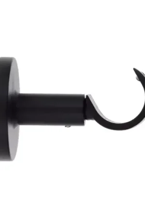 Nuova Collezione Supporto bastone tenda a piattina fisso (L65 / D28 mm) Lino Nero opaco