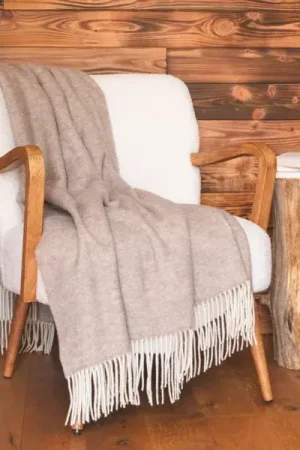 Direttamente Dal Produttore Plaid in lana e cashmere (140 x 200 cm) Côme Beige