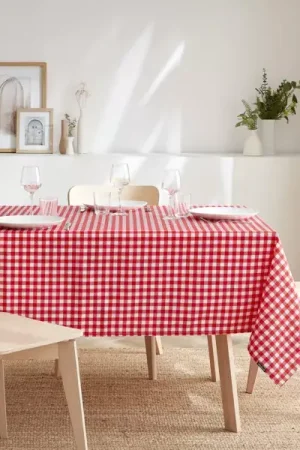 Affare Tovaglia rettangolare antimacchia (140 x 350 cm) Elise Vichy Rossa