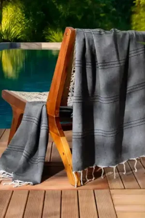 Fouta cotone riciclato (100 x 200 cm) Sunshine Nera Subito Disponibile