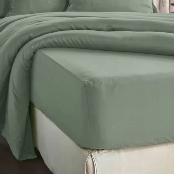 Novità Lenzuolo con angoli in lyocell Tencel™ (140 x 200 cm) Olivia Verde eucalipto