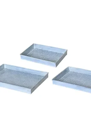 Set di 3 vassoi decorativi (34 x 24 cm) Fiori di Ésmée Blu Di Tendenza