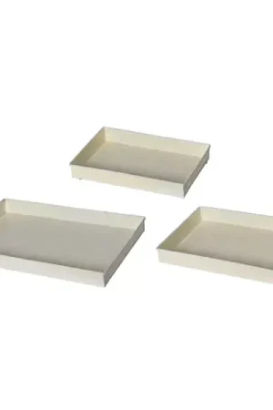 Set di 3 vassoi decorativi (34 x 24 cm) Fiori di Ésmée Crema Ordina Subito
