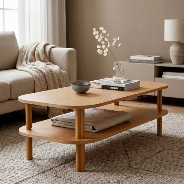 Tavolino rettangolare in rovere (130 cm) Oakland Naturale Solo Oggi