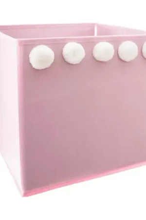 Contenitore portaoggetti bambini (29 x 29 cm) 5 Pon pon Rosa Occasione