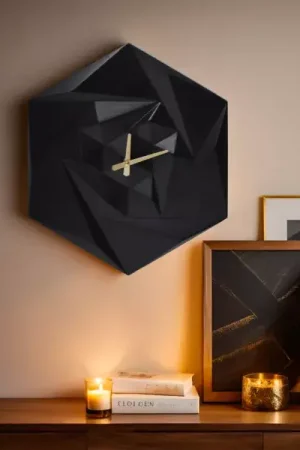 Orologio da parete in legno (D45 cm) Fidji Nero Popolare