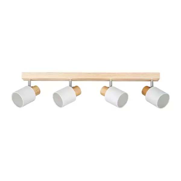 Binario 4 faretti paralume (L67 cm) Tissu Bianco Solo Oggi