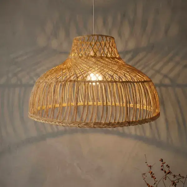 Lampada a sospensione in bambù traforato (D60 cm) Riviera Naturale Soddisfatti O Rimborsati