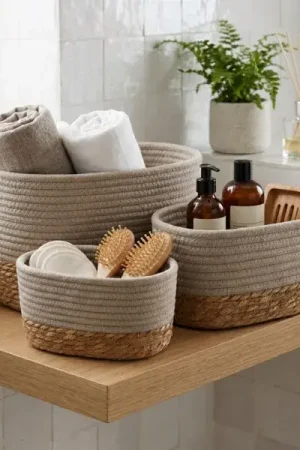 Set di 3 cesti portoggetti (13 cm) Timeless Tortora Compra Adesso