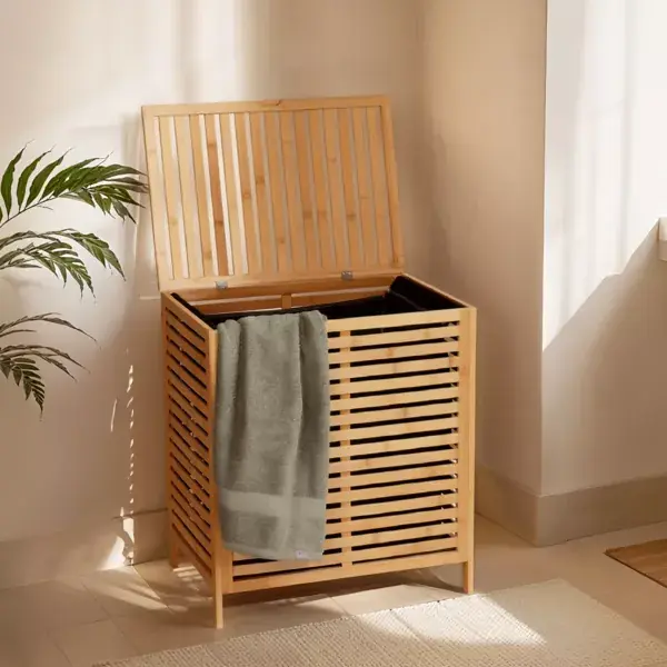 Mobile portabiancheria in bambù (53 x H60 cm) Harmonie Naturale Miglior Prezzo