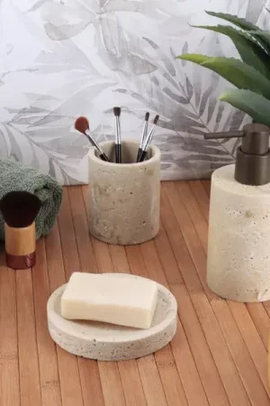Ultimissimo Modello Set di accessori bagno in Travertino Naturale