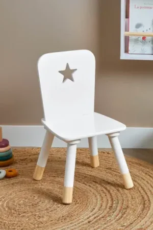 Sedia bambino legno (H50 cm) Stars Bianca Saldi