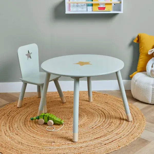 Tavolino bambino legno (H44 cm) Stars Verde Prezzo Conveniente