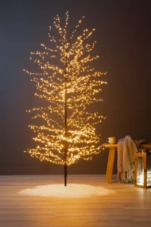 Nuova Collezione Albero luminoso 1755 LED (H180 cm) Christmas Luxe Nero e bianco caldo