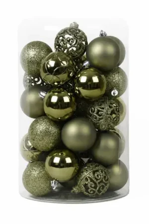 Super Prezzo Set di 35 palline di Natale (D60 mm) Aravis mix Verde rosmarino