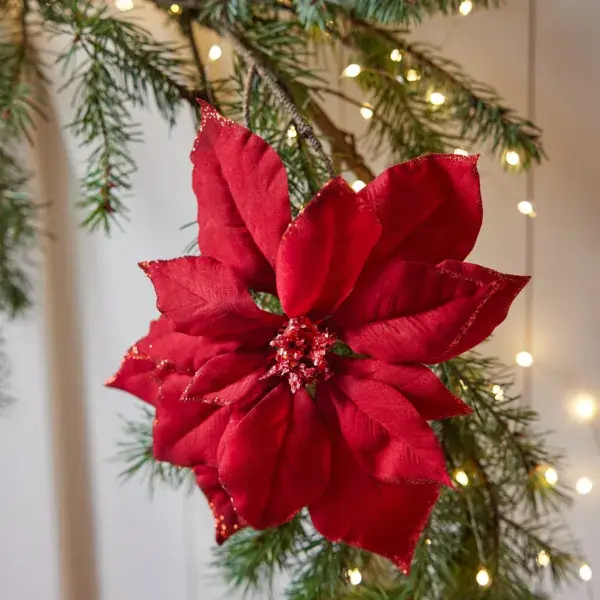 Fiore decorativo con pinza Bella Rosso Prezzo Scontato