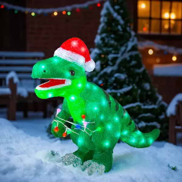 Dinosauro luminoso 80 LED (H47 cm) Rex Bianco Freddo Occasione Imperdibile