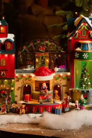 Ultimissimo Modello Villaggio di Natale luminoso, animato e musicale La fabbrica dei giocattoli