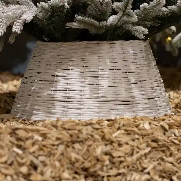 Ordina Subito Coprivaso per albero di Natale in vimini (D70 cm) Salice intrecciato Bianco